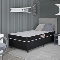 Cama Box Colchão Solteiro Espuma D20 Malibu 78x188x50cm Preto / Branco Hellen Preto - 2