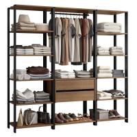 Guarda-roupa Closet Modulado Valencia 2 Gavetas 188cm Rustic/preto Madesa 01 Rustic/preto - 6