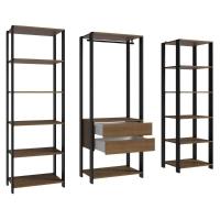 Guarda-roupa Closet Modulado Valencia 2 Gavetas 188cm Rustic/preto Madesa 01 Rustic/preto - 10