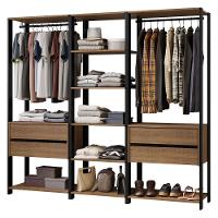 Guarda-roupa Closet Modulado Valencia 4 Gavetas 199cm Madesa 02 Rustic-Preto - 3