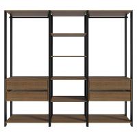 Guarda-roupa Closet Modulado Valencia 4 Gavetas 199cm Madesa 02 Rustic-Preto - 8