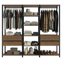 Guarda-roupa Closet Modulado Valencia 4 Gavetas 199cm Madesa 02 Rustic-Preto - 9