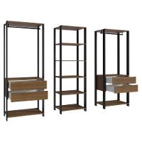 Guarda-roupa Closet Modulado Valencia 4 Gavetas 199cm Madesa 02 Rustic-Preto - 10
