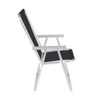 Kit 2 Cadeira Praia Alta Alumínio Conforto Preto 120kg Mor - 8