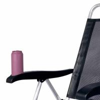 Cadeira De Praia Alta Reclinável Boreal Com Porta Copo Mor Cor:preto Preto - 5