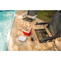 Cadeira De Praia Alta Reclinável Boreal Com Porta Copo Mor Cor:preto Preto - 8