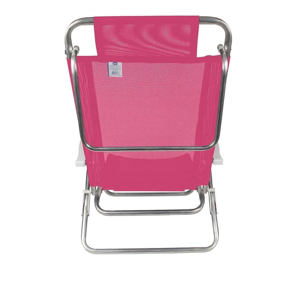 Kit 2 Cadeira Alumínio Reclinável Summer 6 Posições Rosa Mor - 6