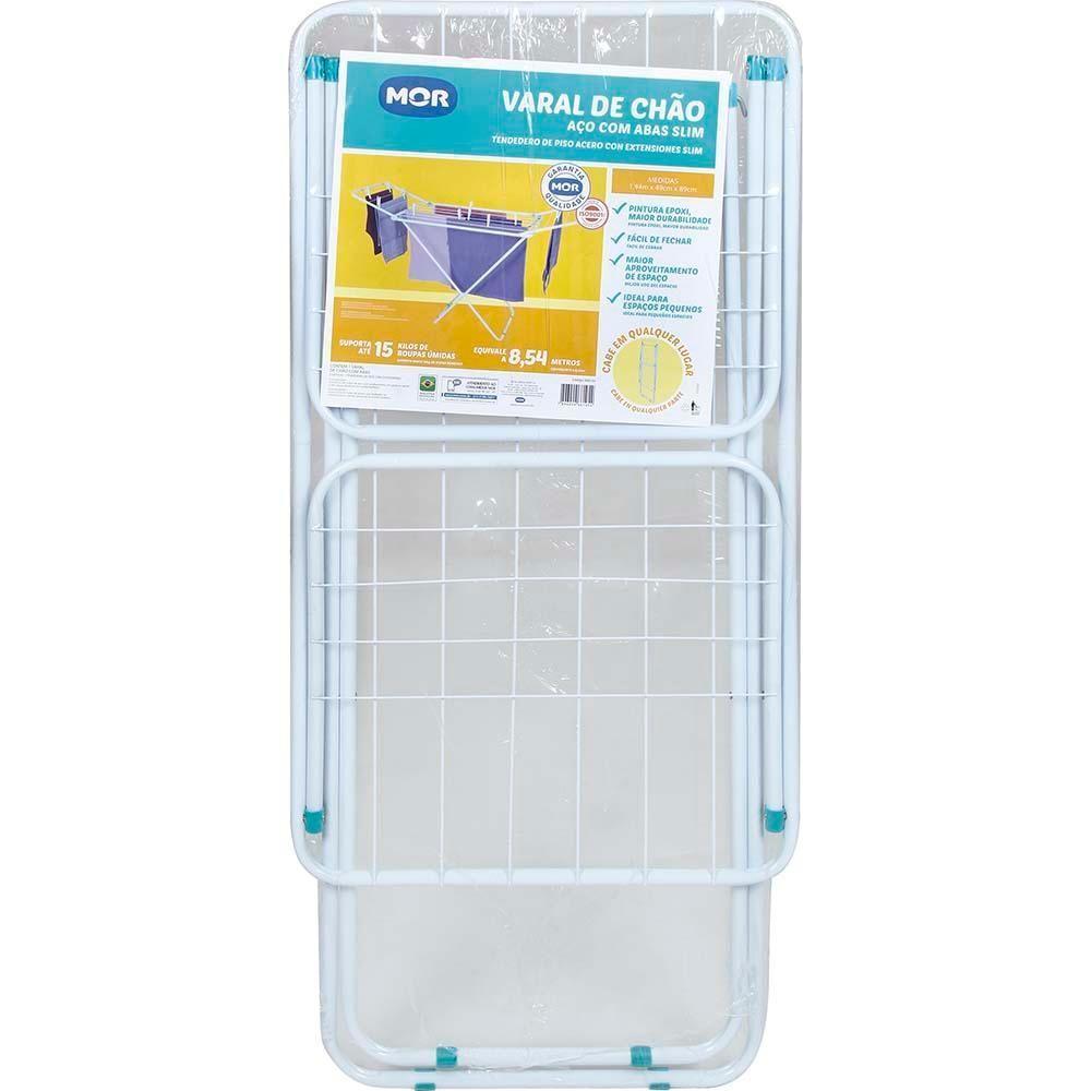 Kit 2 Varal De Chão Com Abas Retrátil Slim Mor - 4