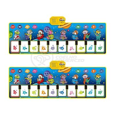 Kit 2 Un Piano Music Tapete Musical 10 Teclas Touch azul