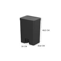 Lixeira Com Pedal Trium Ou 30 Litros Cor:preto - 4