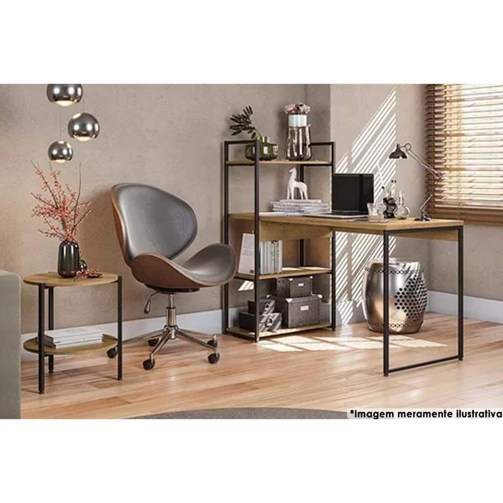 Escritório Completo Industrial (1 Escrivaninha, 1 Mesa Lateral) 2 Peças Freijó - Kappesberg - 2
