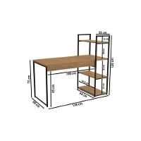 Escritório Completo Industrial (1 Escrivaninha, 1 Mesa Lateral) 2 Peças Freijó - Kappesberg - 3