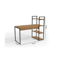 Escritório Completo Industrial 3 Peças (1 Escrivaninha, 1 Nicho, 1 Mesa de Centro) Freijo/Preto - Kappesberg - 2