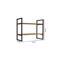 Escritório Completo Industrial 3 Peças (1 Escrivaninha, 1 Nicho, 1 Mesa de Centro) Freijo/Preto - Kappesberg - 7