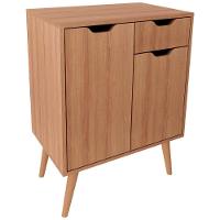 Gabinete Para Banheiro 2 Portas 1 Gaveta Bn3637 Amendoa Tecno Mobili Amendoa - 1