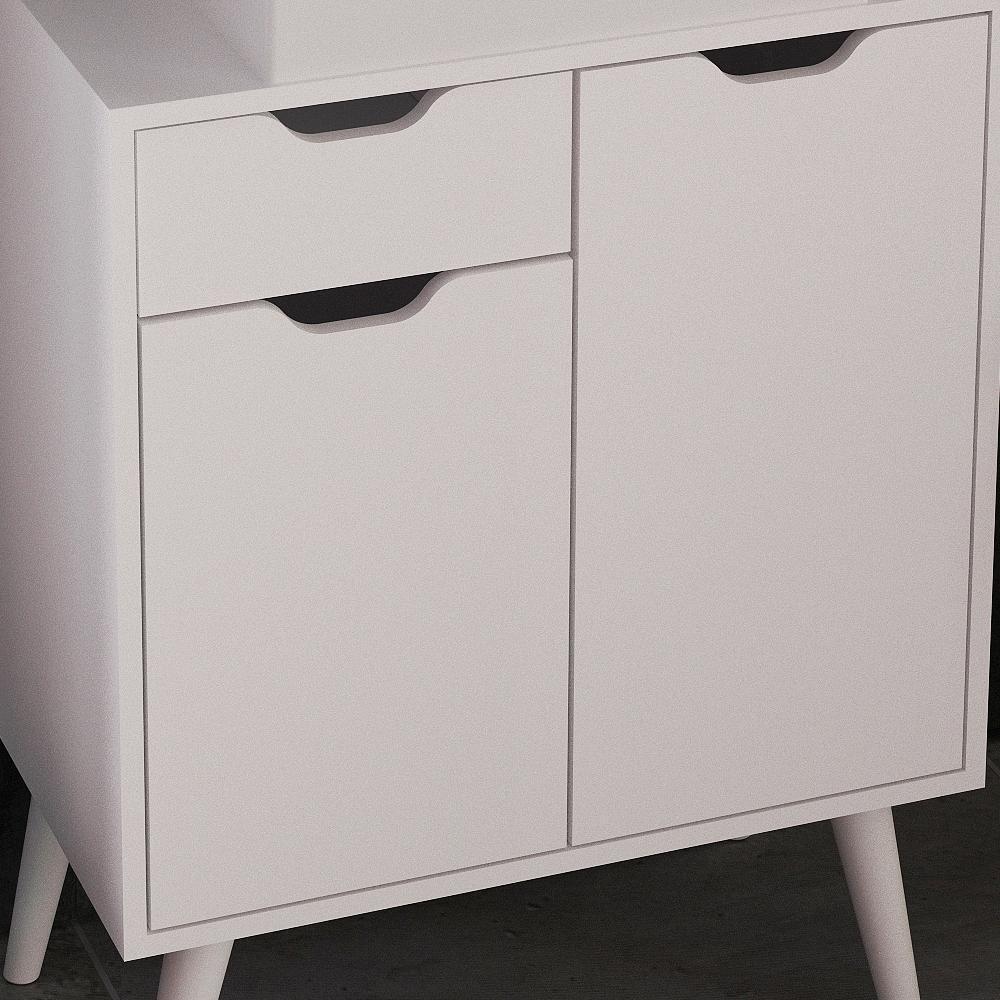 Gabinete Para Banheiro 2 Portas 1 Gaveta Bn3637 Branco Tecno Mobili Branco - 2