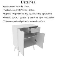 Gabinete Para Banheiro 2 Portas 1 Gaveta Bn3637 Branco Tecno Mobili Branco - 6