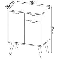 Gabinete Para Banheiro 2 Portas 1 Gaveta Bn3637 Preto Tecno Mobili Preto - 6