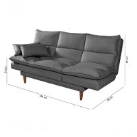 Sofá Cama Vancouver 3 Lugares Império Reclinável Casal Pés Madeira Suede Cinza 380 - 5