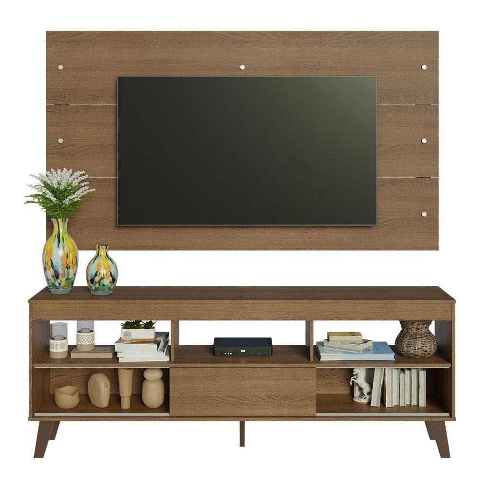 Rack Com Painel Para Tv Até 65 Polegadas Com Pés Rustic Texas Madesa Rustic - 2