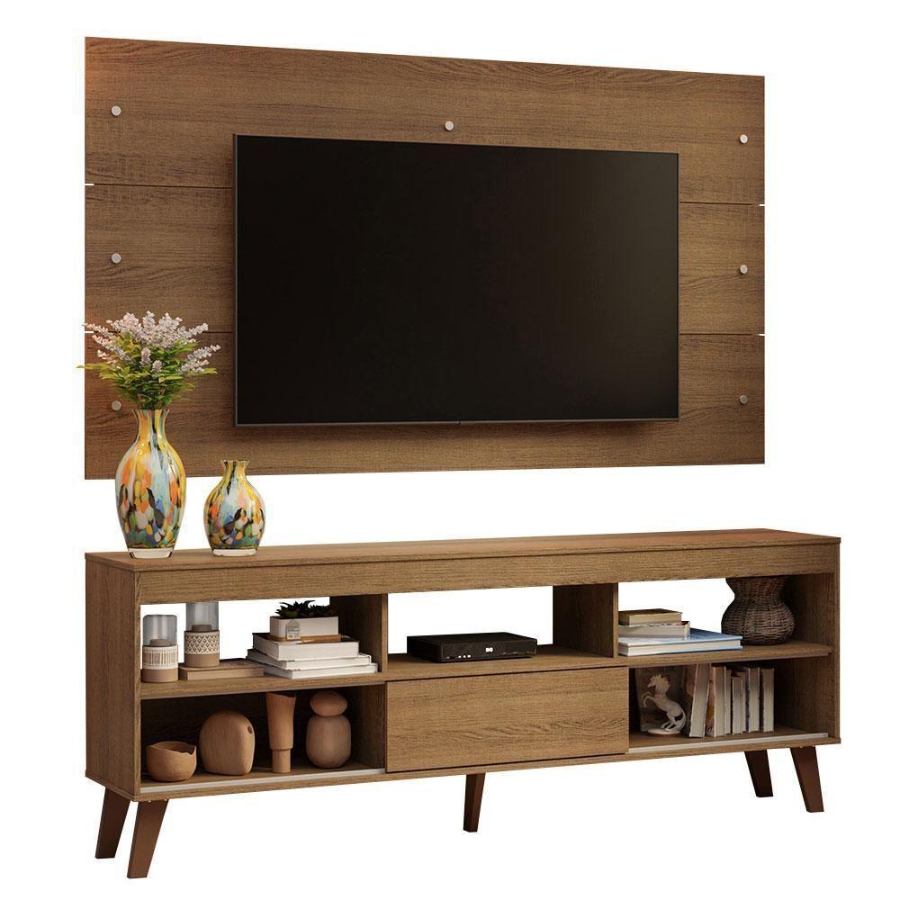 Rack Com Painel Para Tv Até 65 Polegadas Com Pés Rustic Texas Madesa Rustic - 3