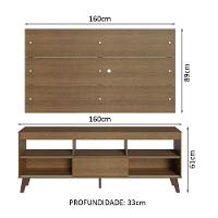 Rack Com Painel Para Tv Até 65 Polegadas Com Pés Rustic Texas Madesa Rustic - 6