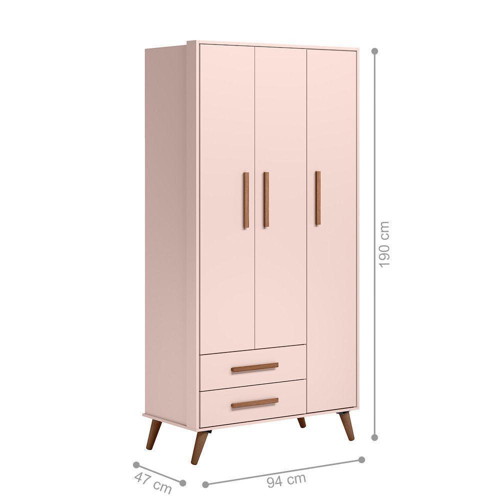 Conjunto Quarto Infantil Retro Sevilha Rosa Com Colchao - 6