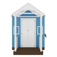 Casinha De Brinquedo Artesanal Com Varanda Mdf Branco/azul Claro L12 - Criança Feliz - 2