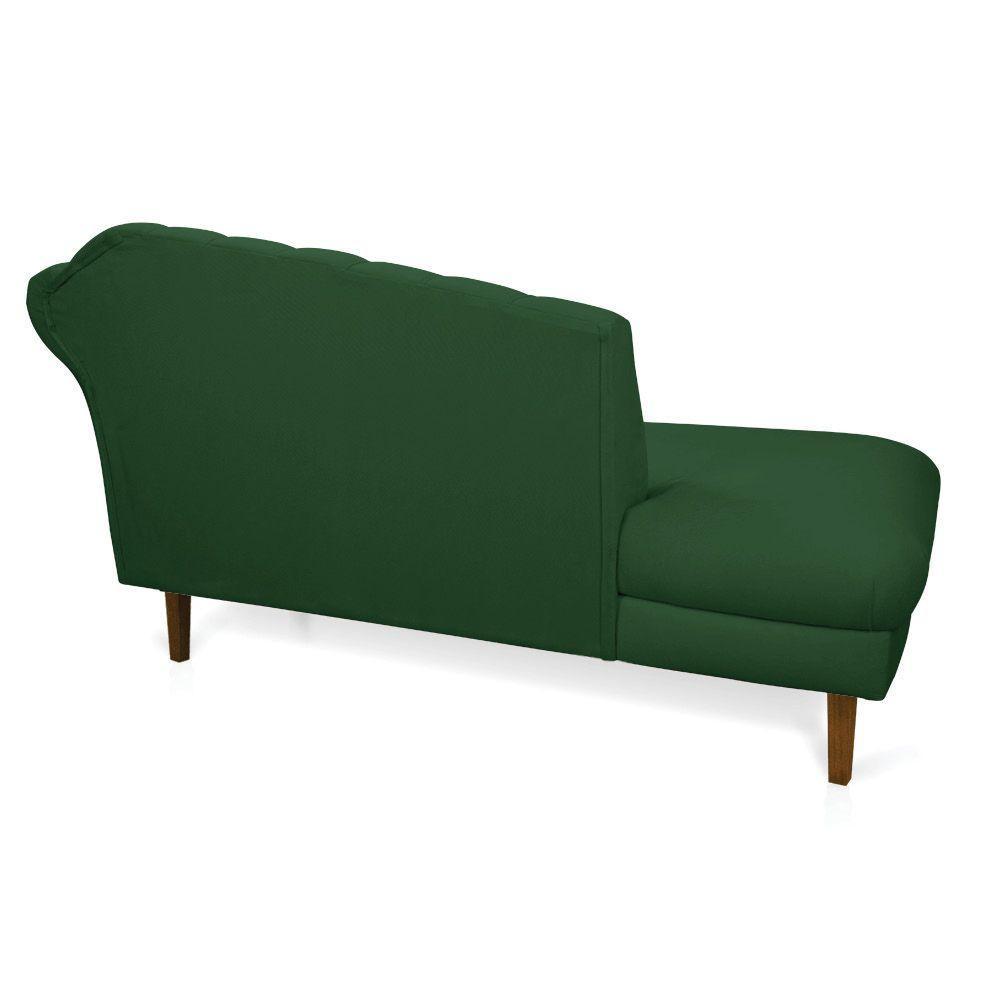 Divã Recife Veludo Verde 165 Cm Pés Chanfrado Castanho - D'rossi - 3