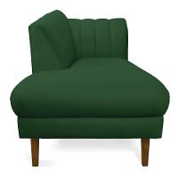 Divã Recife Veludo Verde 165 Cm Pés Chanfrado Castanho - D'rossi - 6