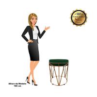 Puff Babu Suede Base Cobre D´rossi Verde