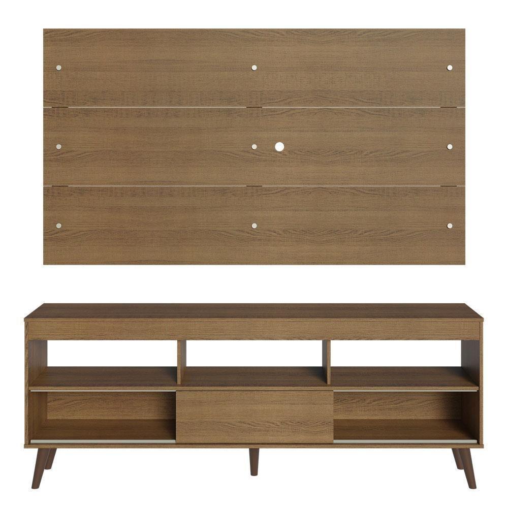 Rack Com Painel Para Tv Até 65 Polegadas Com Pés Rustic Detroit Madesa Rustic - 6