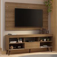 Rack Com Painel Para Tv Até 65 Polegadas Com Pés Rustic Detroit Madesa Rustic - 1