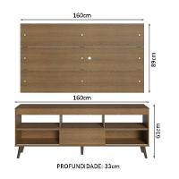 Rack Com Painel Para Tv Até 65 Polegadas Com Pés Rustic Detroit Madesa Rustic - 2