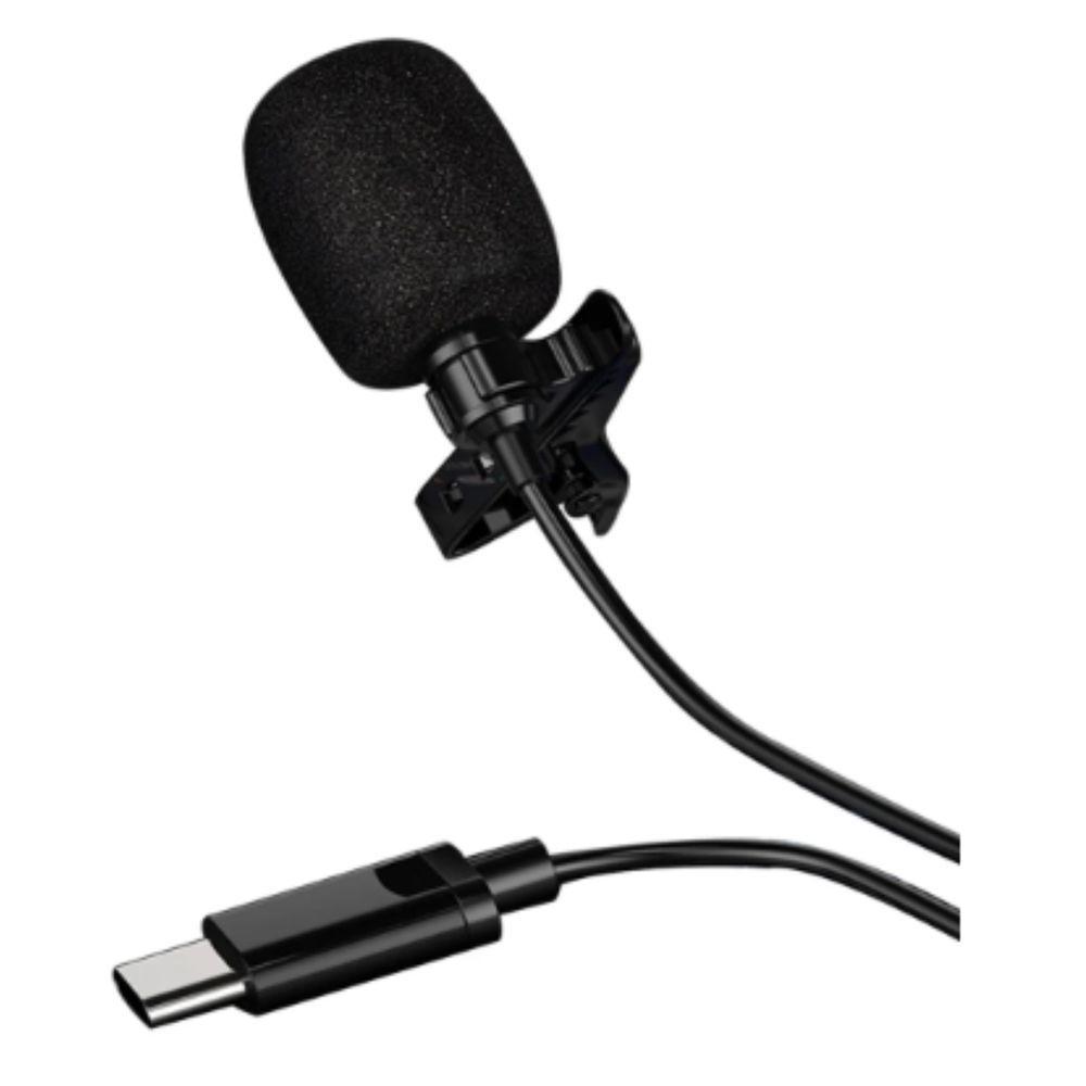 Microfone De Lapela Com Cabo 1.5m E Plug Usb Tipo C - 2