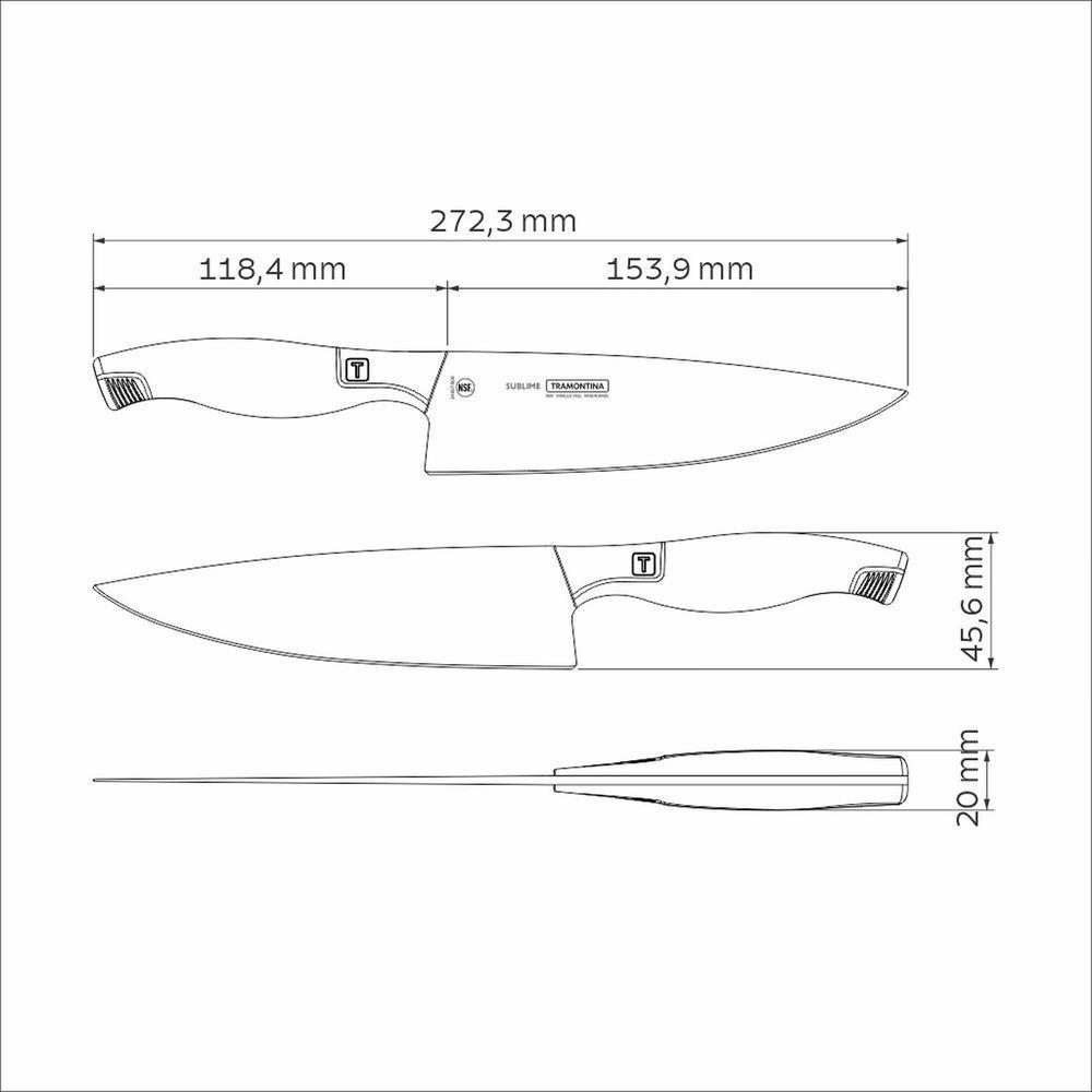 Faca Chef Tramontina Sublime Em Aço Inox 6" Tramontina - 2