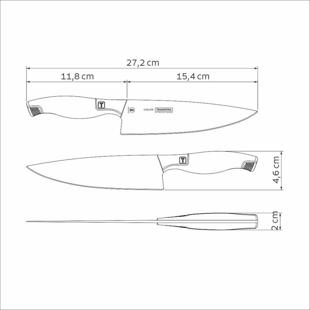 Faca Chef Tramontina Sublime Em Aço Inox 6" Tramontina - 4