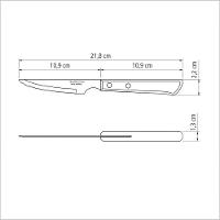 Faca Para Churrasco Tramontina 4" Em Aço Inox E Cabo Em Madeira Polywood Castanho Tramontina - 5