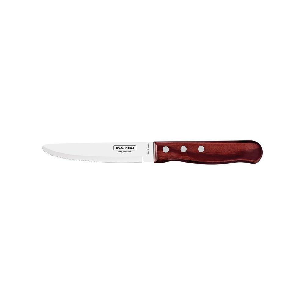 Faca Para Churrasco Jumbo Tramontina Com Lâmina Em Aço Inox E Cabo Em Madeira Polywood Vermelho 5" Tramontina - 1