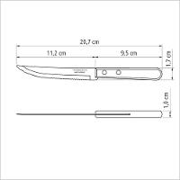 Faca Para Churrasco Dynamic Com Lâmina Em Aço Inox E Cabo De Madeira Natural 5" - 2