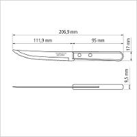 Faca Para Churrasco Dynamic Com Lâmina Em Aço Inox E Cabo De Madeira Natural 5" - 3