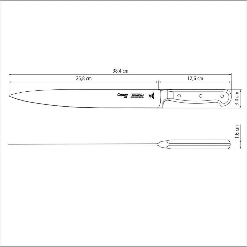 Faca Para Carne Tramontina Century Lâmina Em Aço Inox E Cabo De Policarbonato E Fibra De Vidro 10" Tramontina - 2