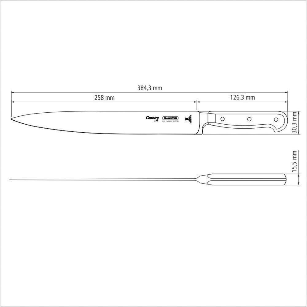 Faca Para Carne Tramontina Century Lâmina Em Aço Inox E Cabo De Policarbonato E Fibra De Vidro 10" Tramontina - 9