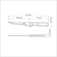 Faca Para Desossar Tramontina Dynamic Com Lâmina Em Aço Inox E Cabo De Madeira Natural 5" Tramontina