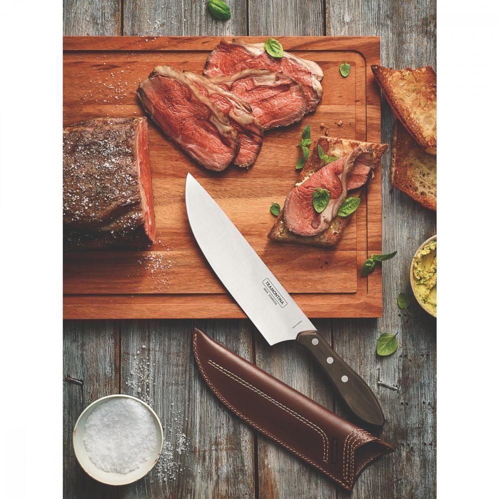Faca Tramontina Para Carne 8" Em Aço Inox E Cabo Castanho Polywood - 5