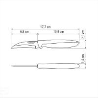 Faca Para Tornear Plenus Com Lâmina Em Aço Inox E Cabo De Polipropileno Preto 3" - 6