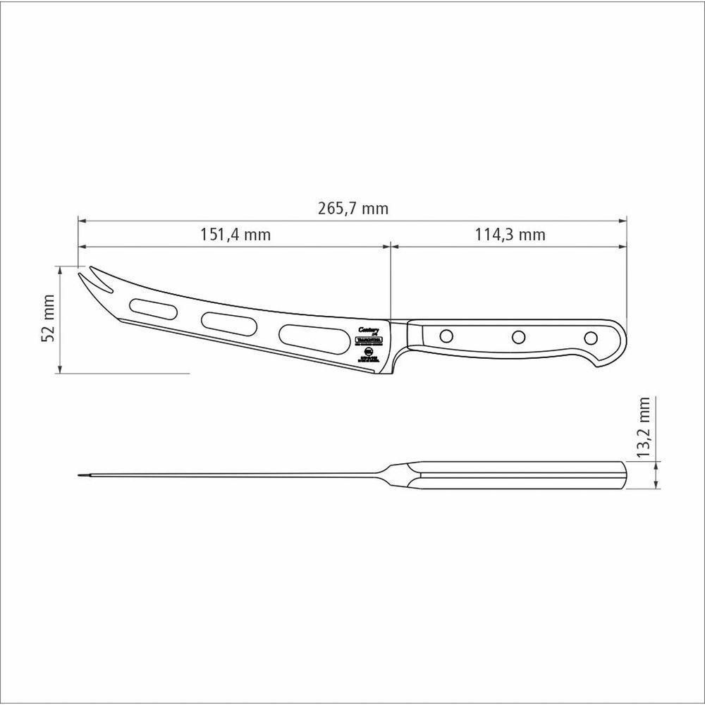 Faca Para Queijo Century Com Lâmina De Aço Inox E Cabo De Policarbonato Com Fibra De Vidr - 4
