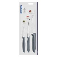 Jogo De Facas Tramontina Plenus Com Laminas Em Aço Inox E Cabos De Polipropileno Cinza 3 Peças - 8