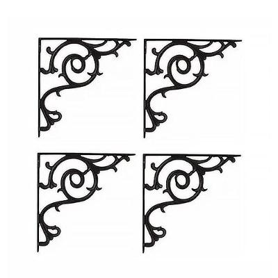 Kit 04 Cantoneiras N09 em Ferro Fundido Cor Preto em Hera