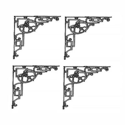 Kit 04 Cantoneiras N08 em Ferro Fundido Cor Preto em Hera